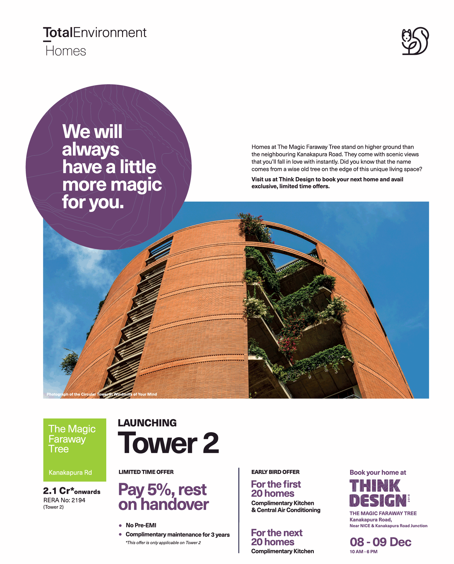 Total Environment launching tower 2 at The Magic Faraway Tree in Bangalore Update
